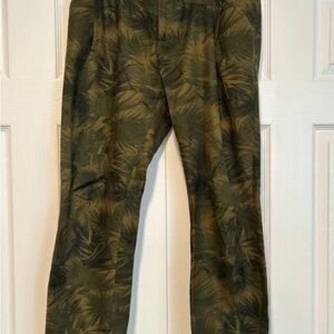 Scotch & Soda Green Tropical Print Cotton Chinos